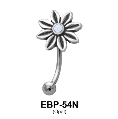 Flower Shaped Eyebrow Piercing EBP-54 Opal